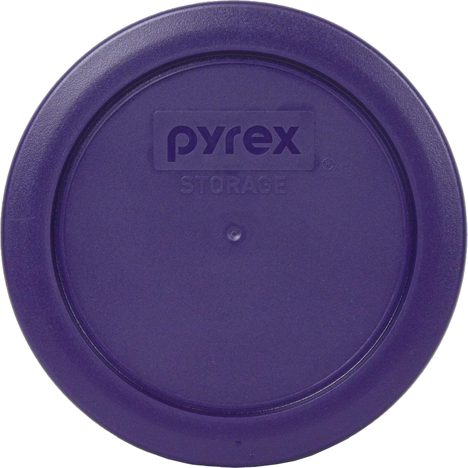 Juego de Tazones de Vidrio Pyrex 7200 de 2 Tazas con Tapas Moradas