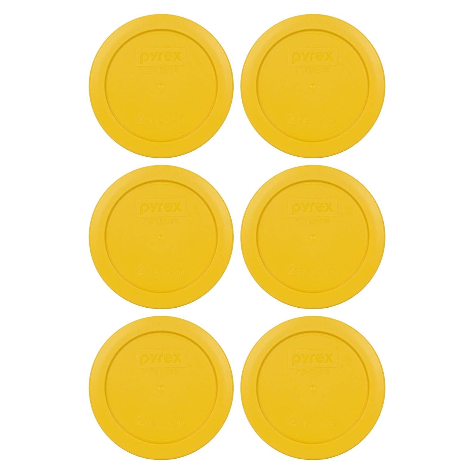 Tapas de Almacenamiento Pyrex 7200-PC Amarillo Mantequilla 2 Tazas - Paquete de 6