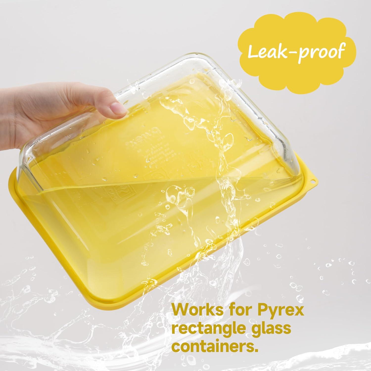 Tapa de Silicona Rectangular LUVCOSY para Tazones Pyrex - 6 Piezas