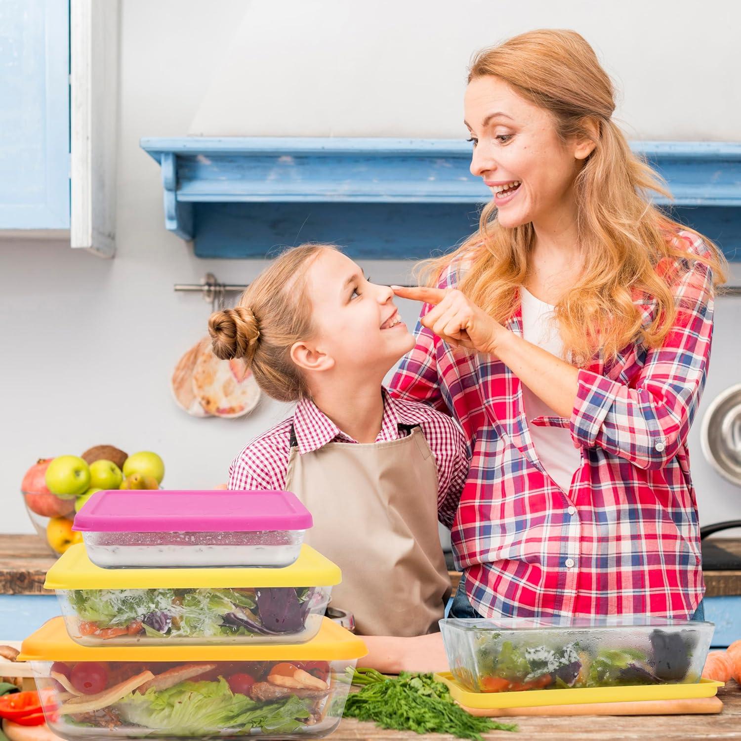 Tapa de Silicona Rectangular LUVCOSY para Tazones Pyrex - 6 Piezas