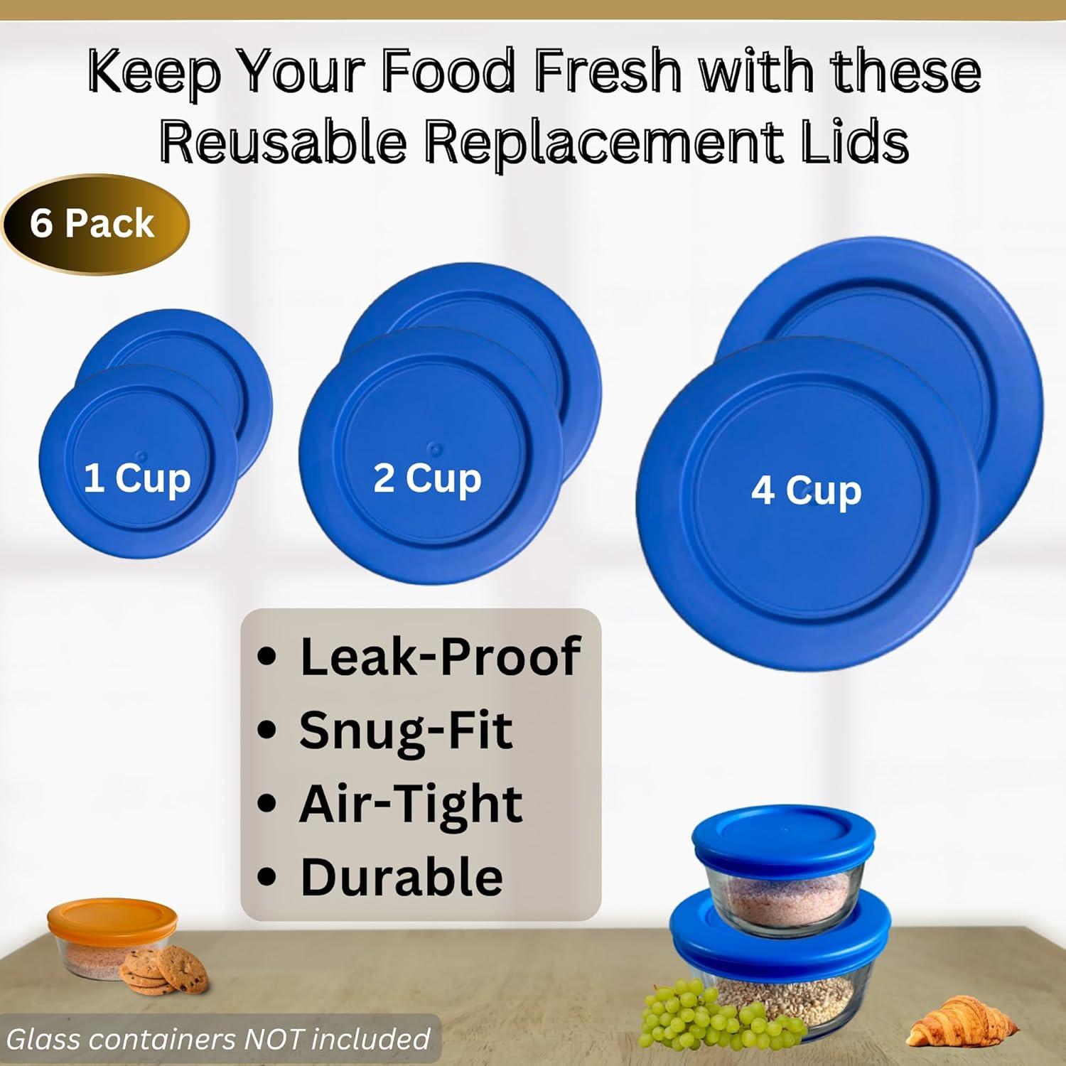 Tapas de Reemplazo Klare Ware 1, 2 y 4 Tazas Azul - Paquete de 6