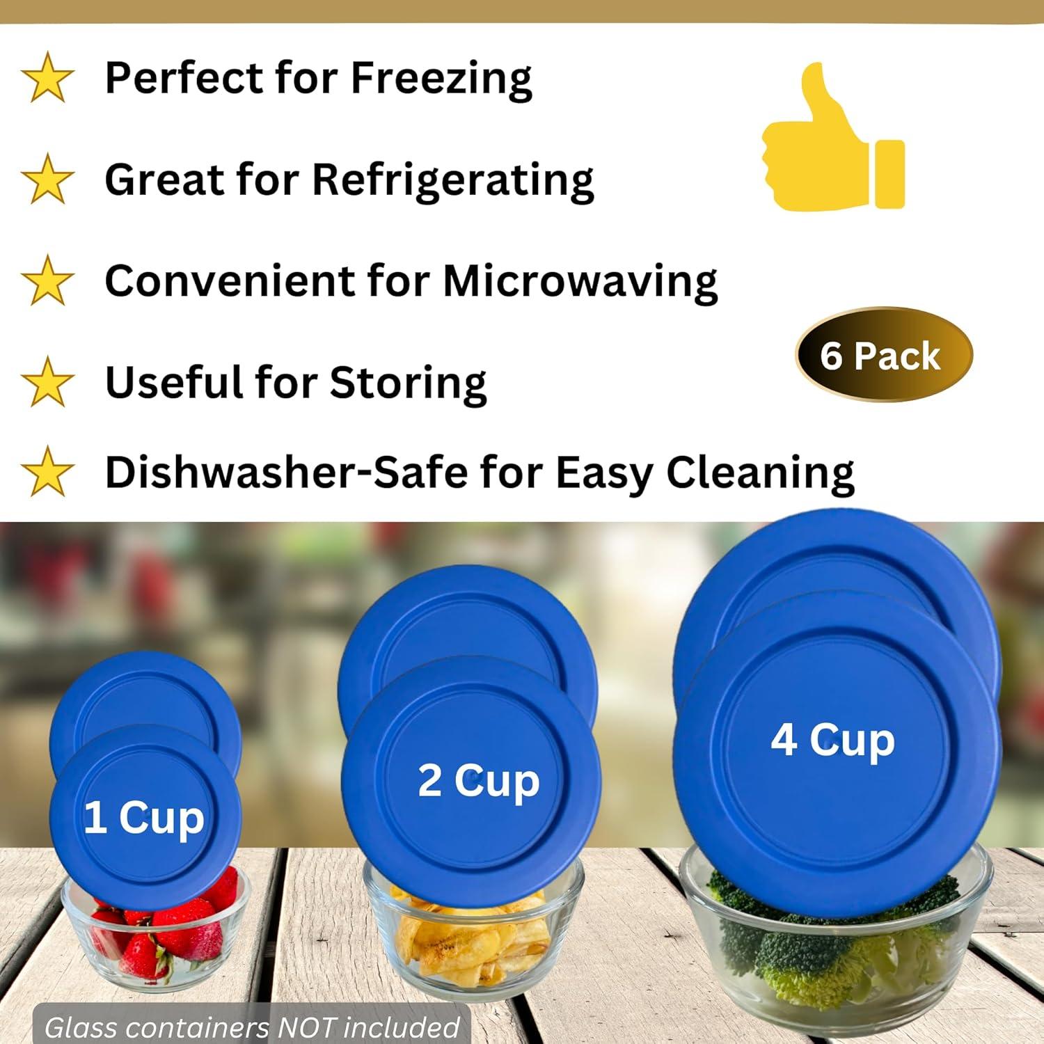 Tapas de Reemplazo Klare Ware 1, 2 y 4 Tazas Azul - Paquete de 6