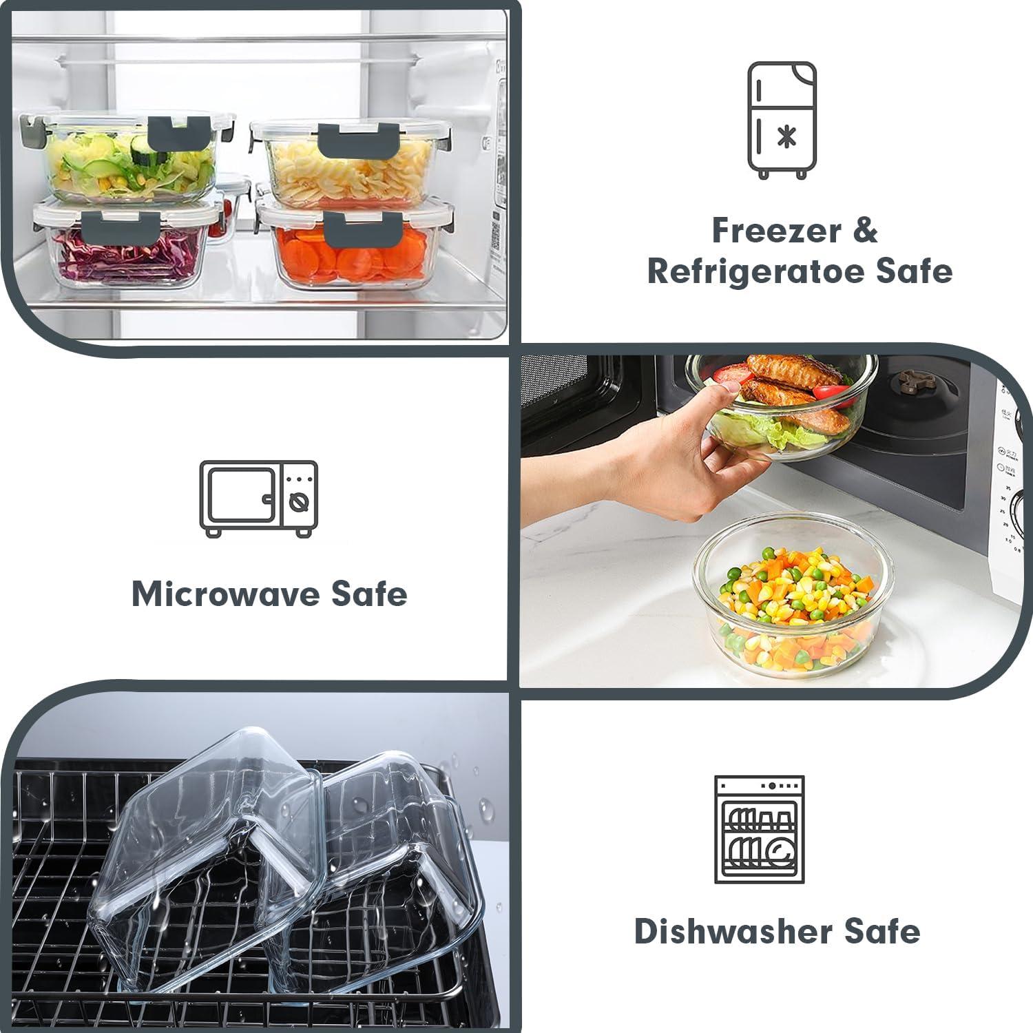 Set de 30 Contenedores de Vidrio VERONES con Tapas a Prueba de Fugas