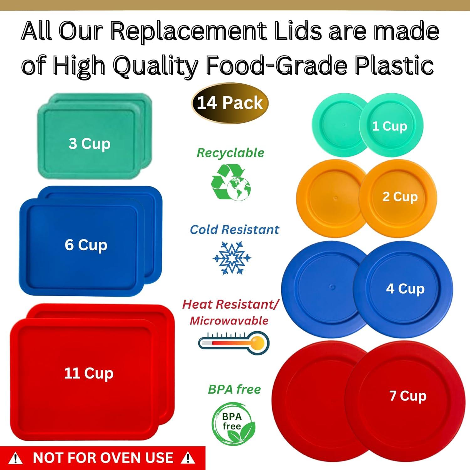 Tapas de Reemplazo Klare Ware 14 Piezas para Contenedores