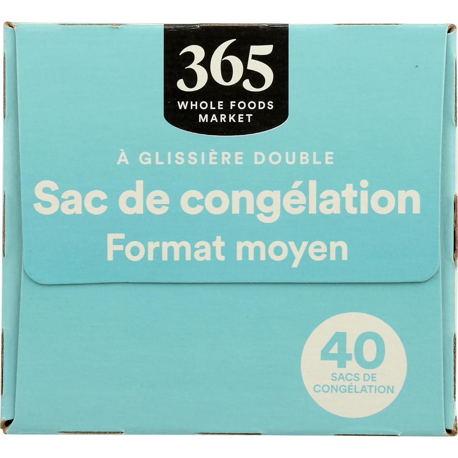 Bolsas de Congelador Doble Cierre 365 Whole Foods 40 Unidades