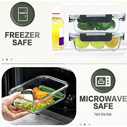 Juego de 30 Contenedores de Almacenamiento de Vidrio KOMUEE