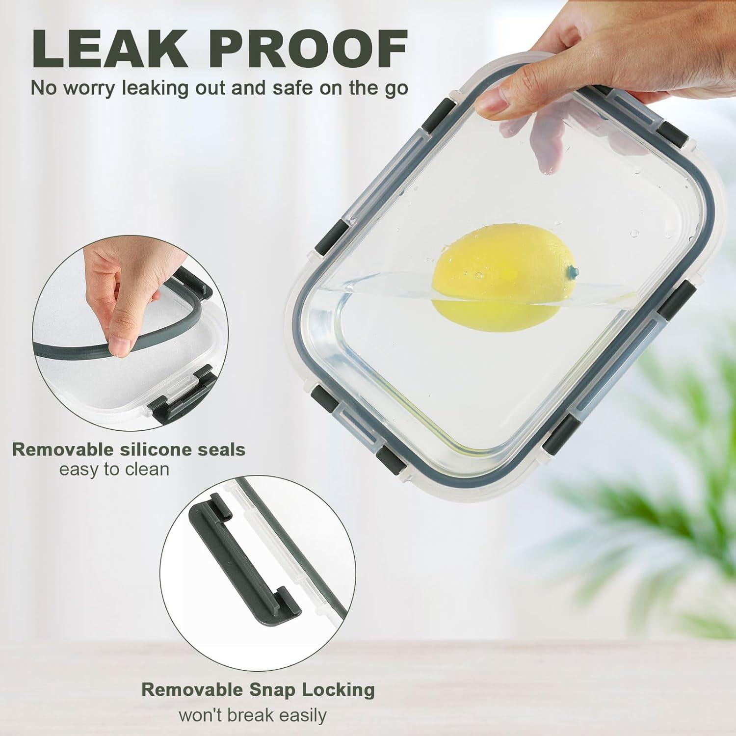 Juego de 30 Contenedores de Almacenamiento de Vidrio KOMUEE