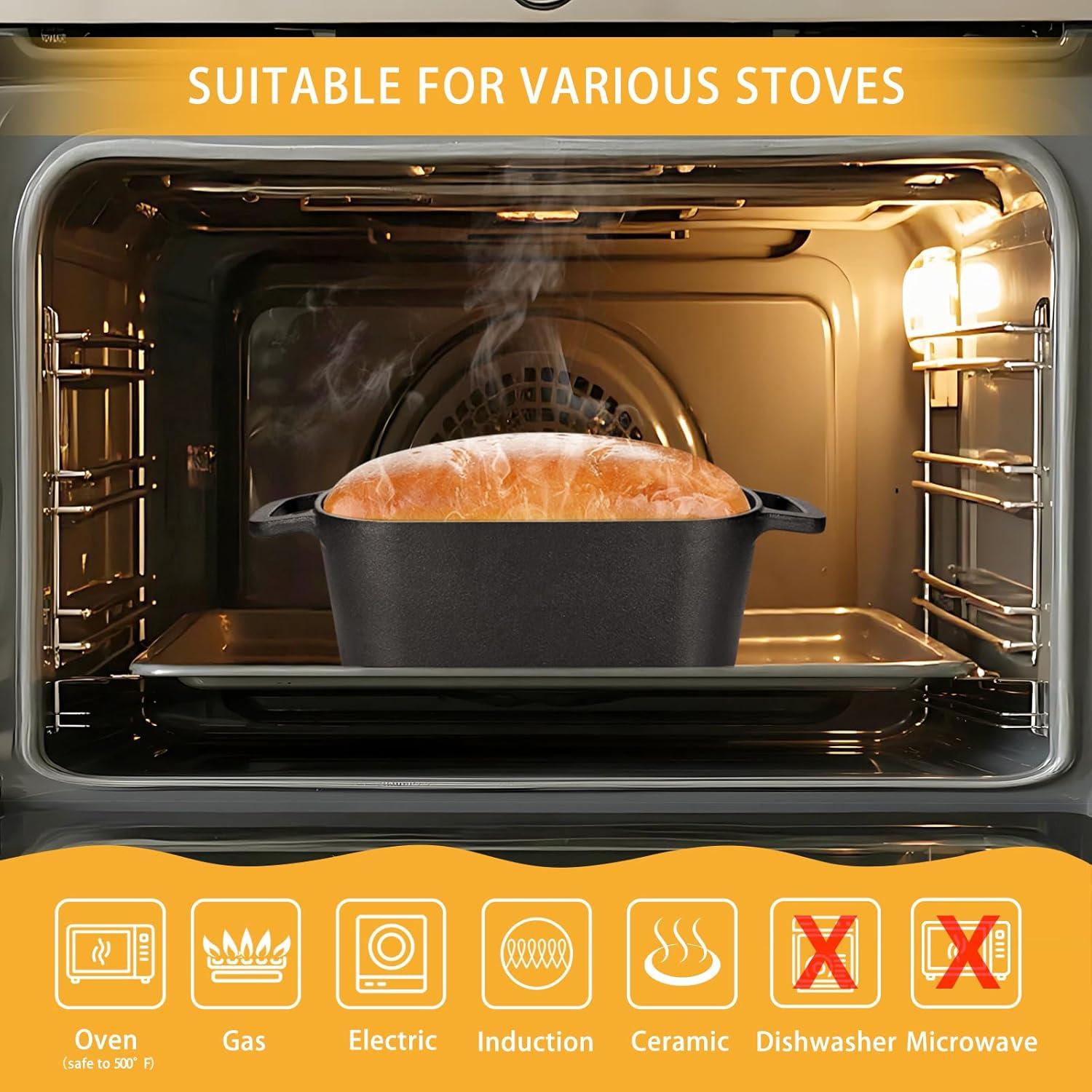 Olla de Hierro Fundido Ovalada COWORM 3.6QT con Tapa