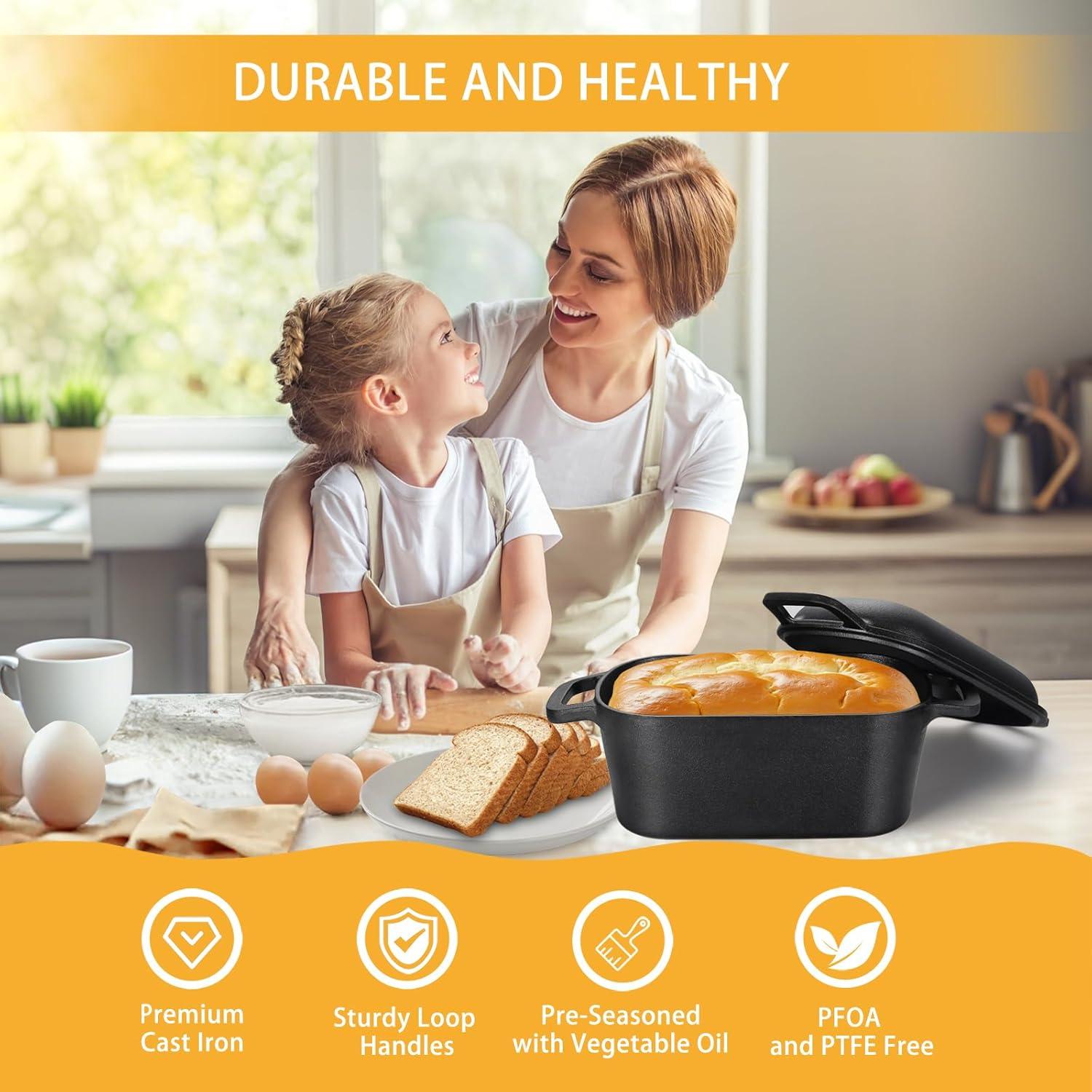 Olla de Hierro Fundido Ovalada COWORM 3.6QT con Tapa