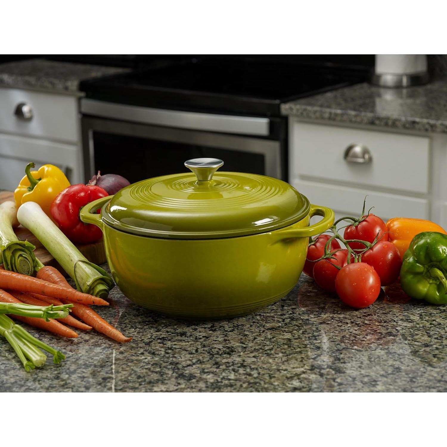 Olla de Hierro Fundido Enameleda Mercer Culinary 6qt Aguacate