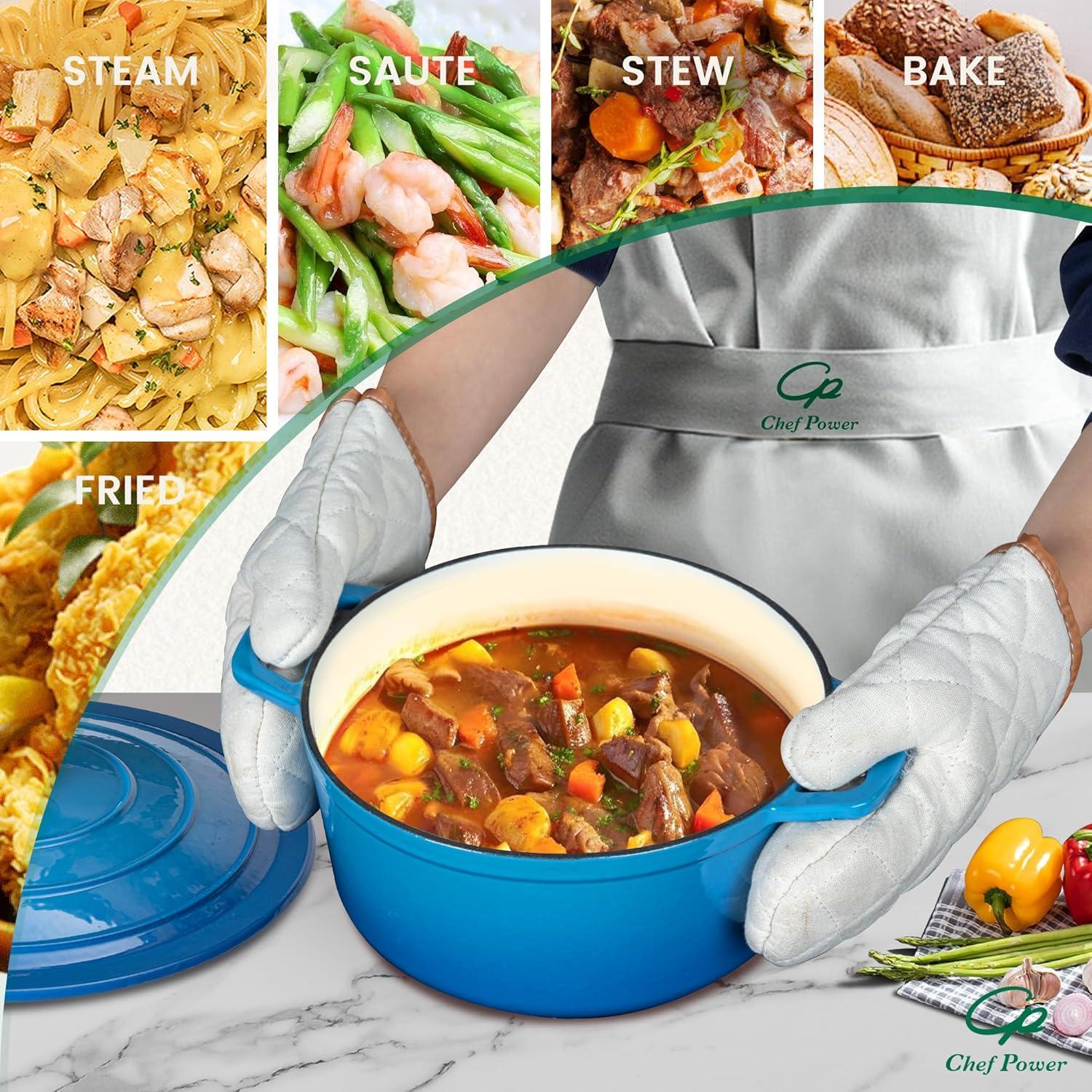 Olla de Hierro Fundido Chef Power 5QT Enameleda Azul