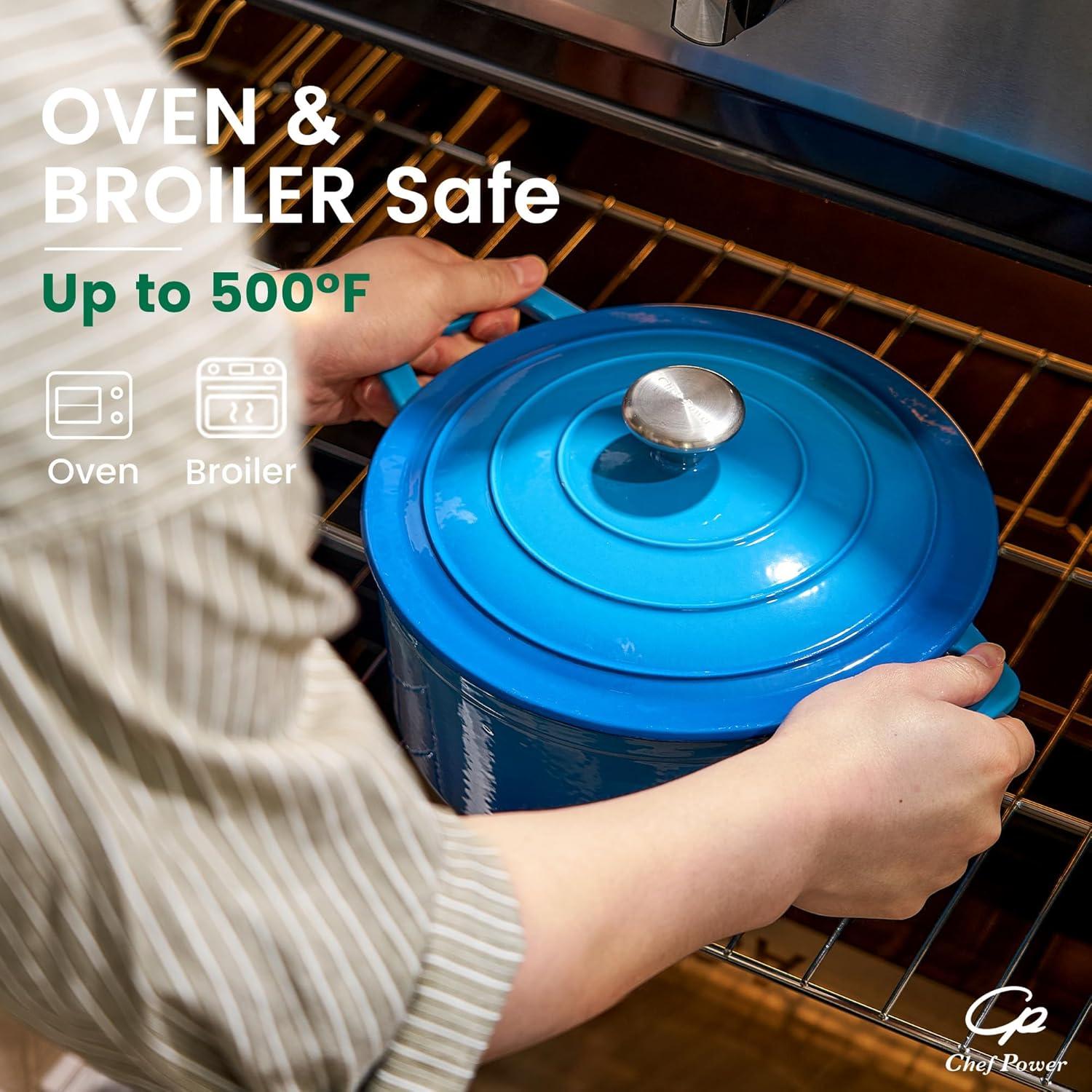 Olla de Hierro Fundido Chef Power 5QT Enameleda Azul