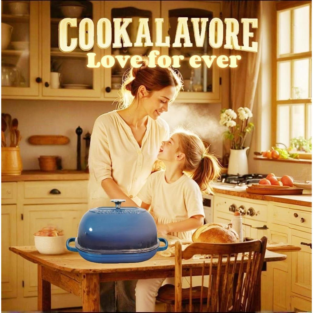 Horno de Pan Cookalavore 6QT Hierro Fundido Enameled Azul