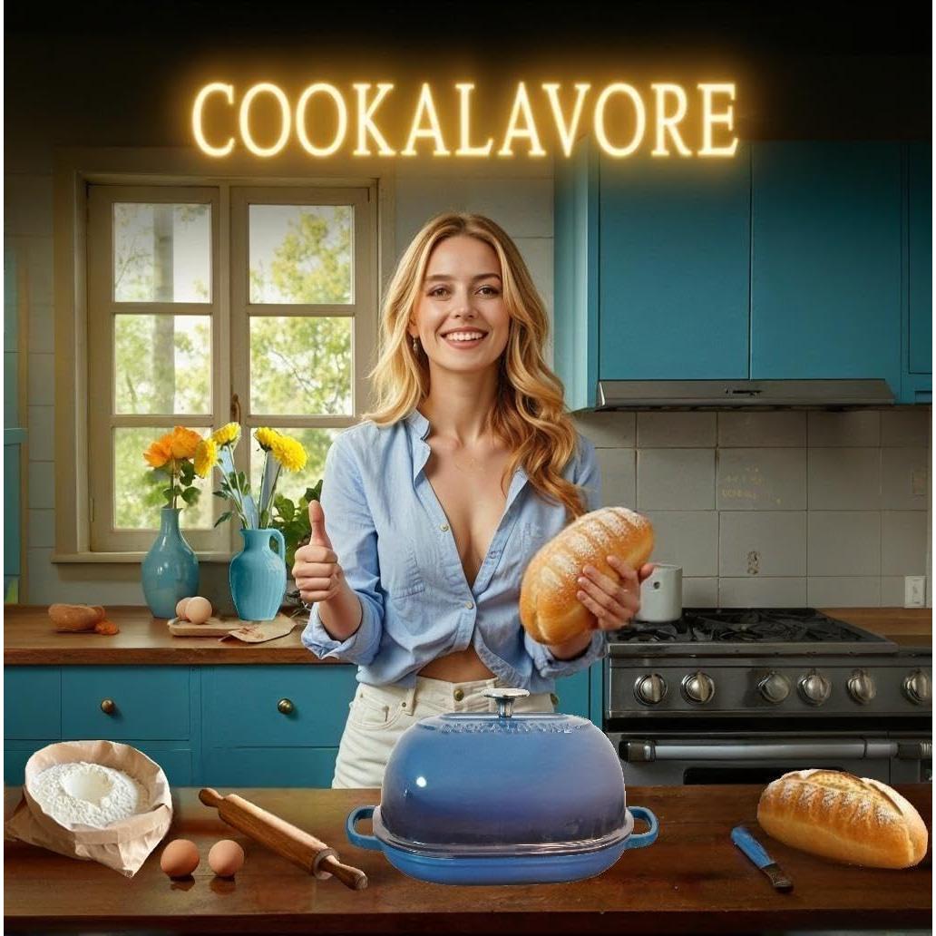 Horno de Pan Cookalavore 6QT Hierro Fundido Enameled Azul