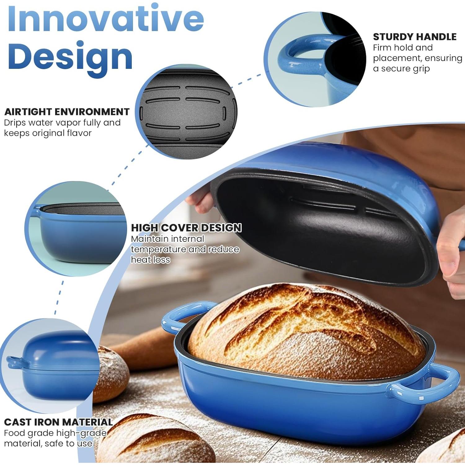 Horno Holandés de Hierro Fundido Matscover 2.5QT Azul