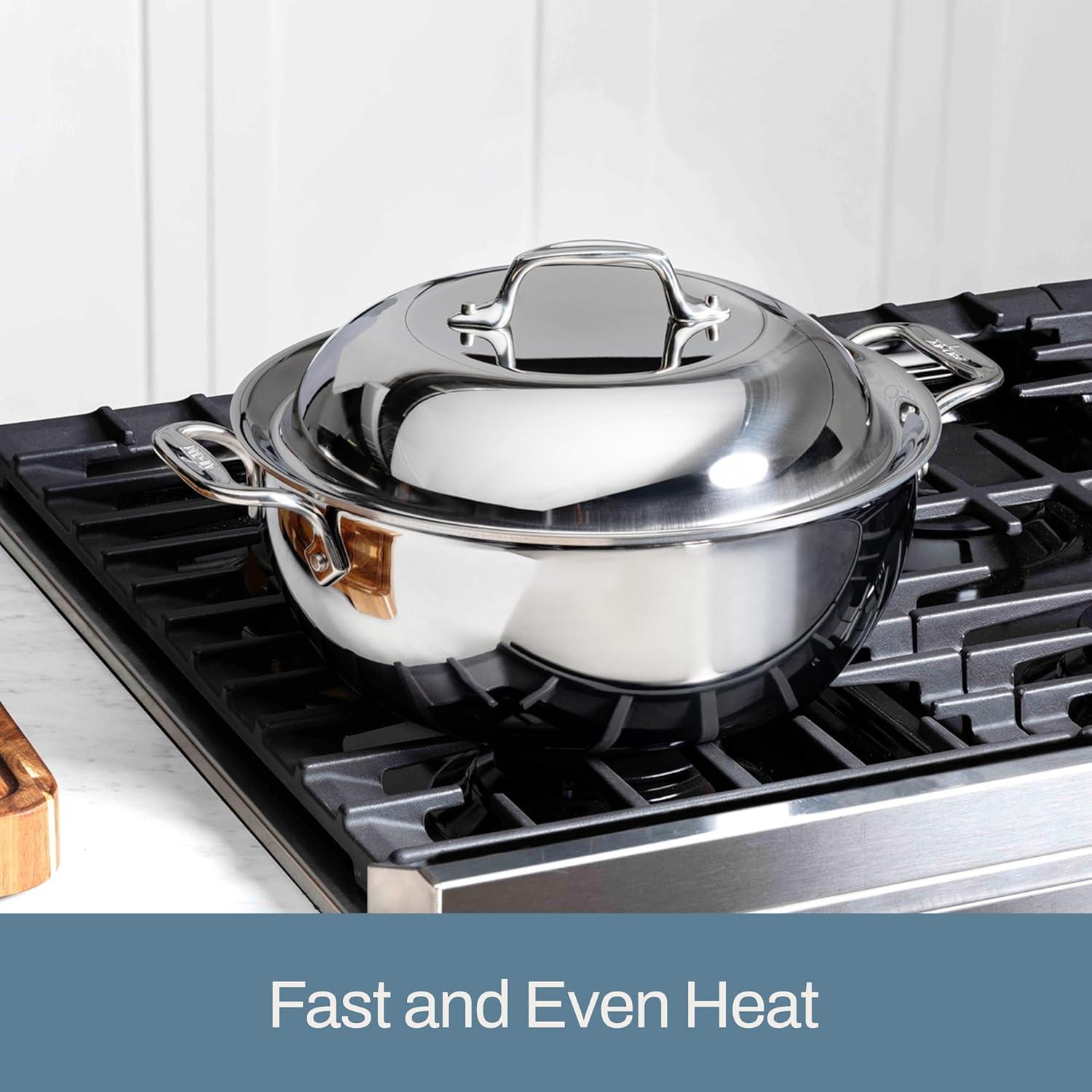 Olla Holandesa All-Clad D3 Acero Inoxidable 5.5L Inducción