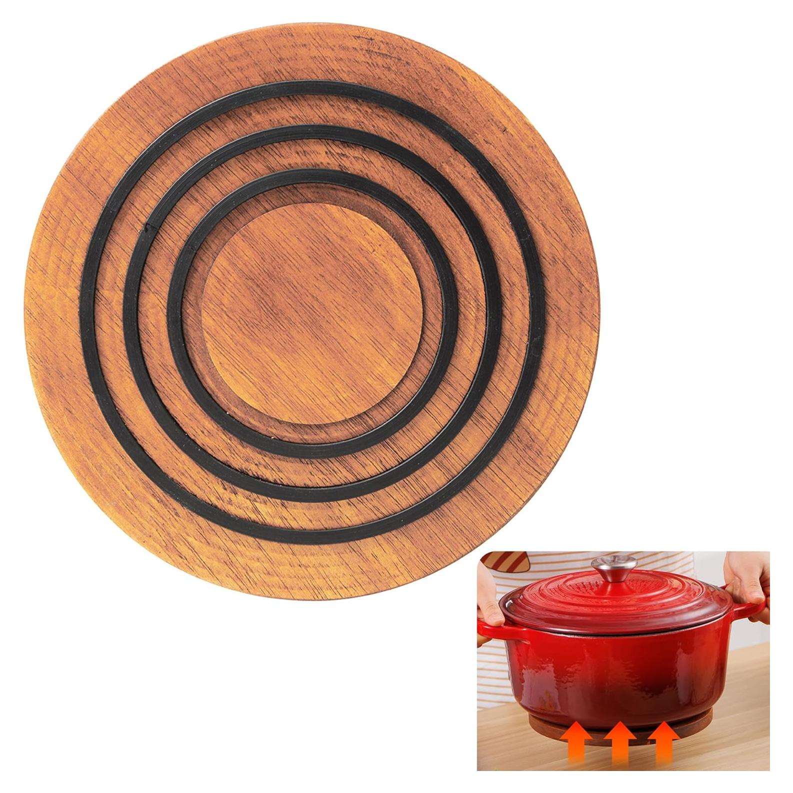 Trivet Magnético de Madera Acacia Sxmprail 23 cm Antideslizante