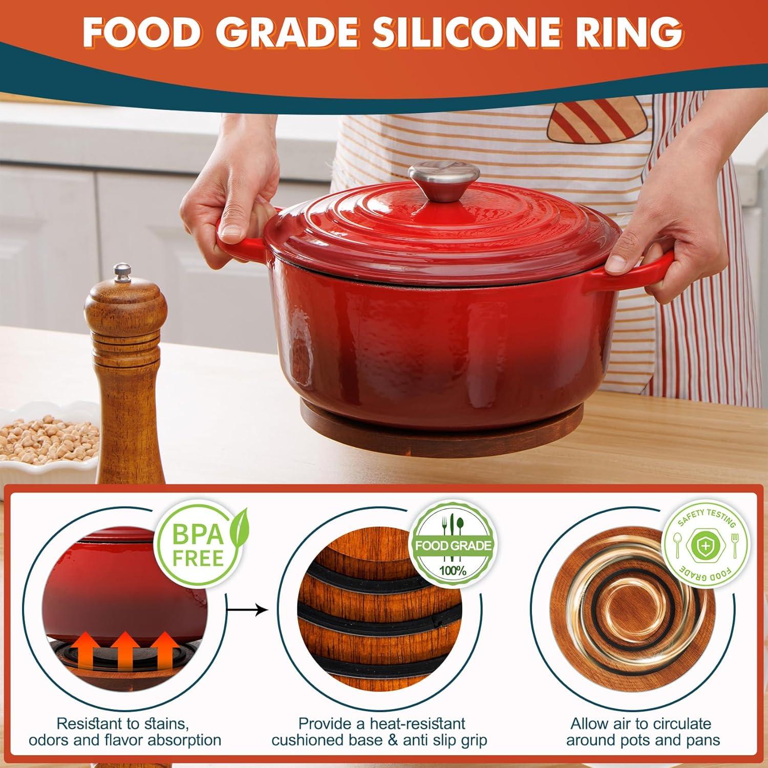 Trivet Magnético de Madera Acacia Sxmprail 23 cm Antideslizante