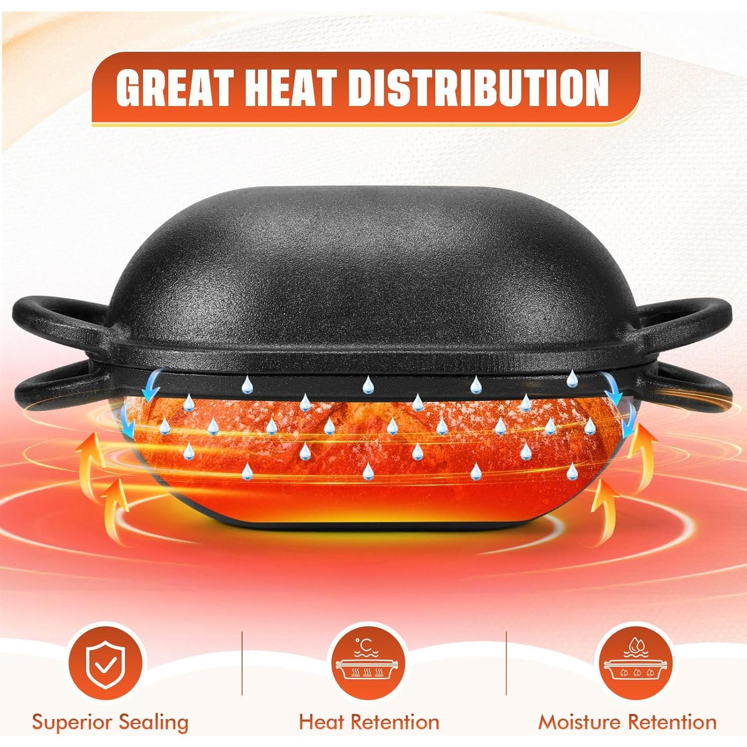 Olla de Hierro Fundido Enameled Maxdot 4QT para Hornear Pan