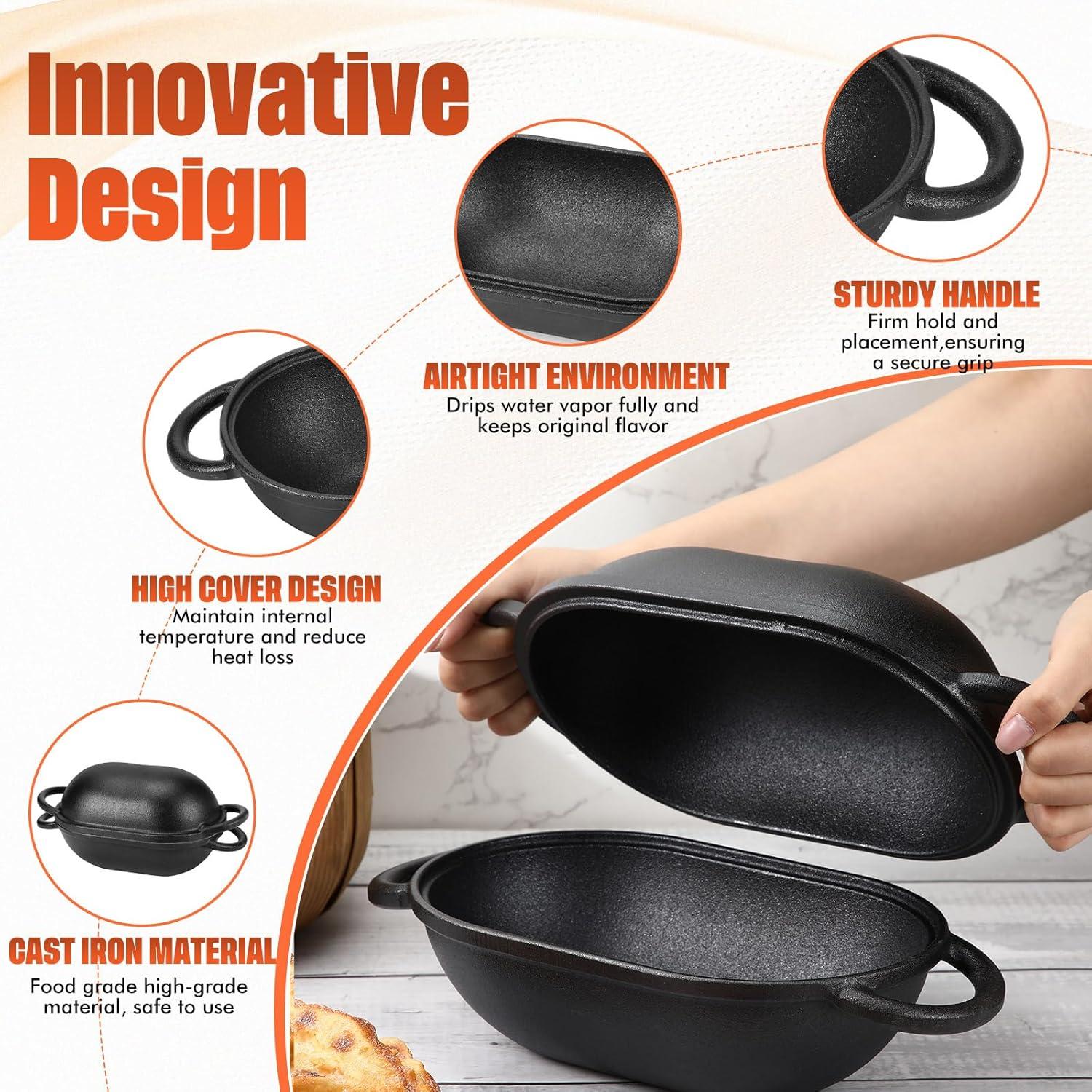 Olla de Hierro Fundido Enameled Maxdot 4QT para Hornear Pan