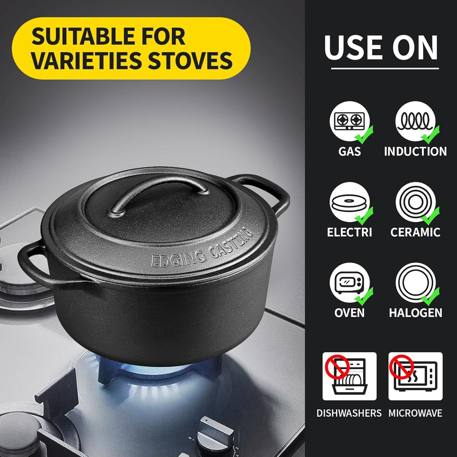 Olla de Hierro Fundido Pre-Sazonada 7QT EDGING CASTING