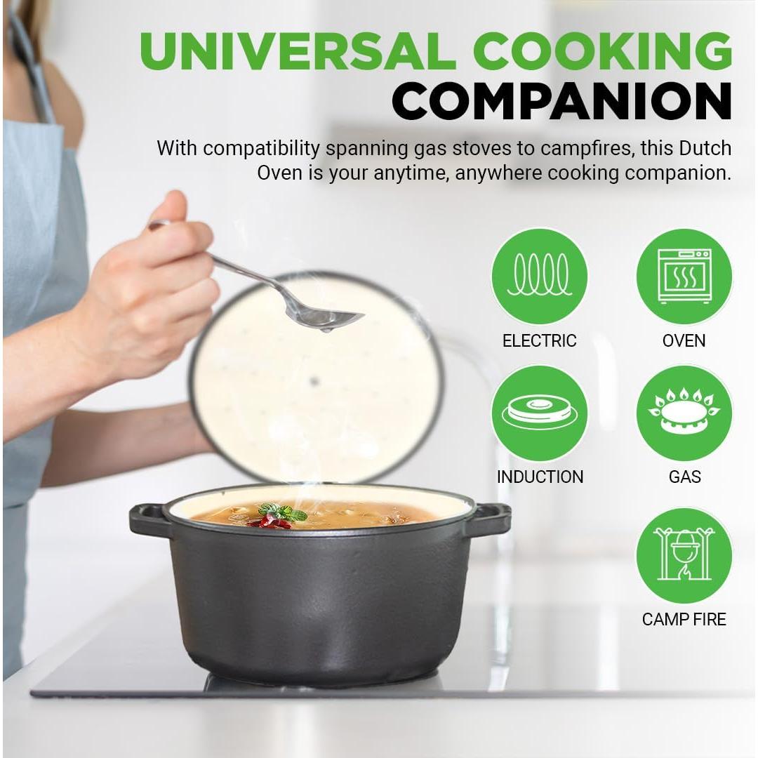 Horno Holandés Eléctrico NutriChef 6L 1500W con Tapa Inoxidable