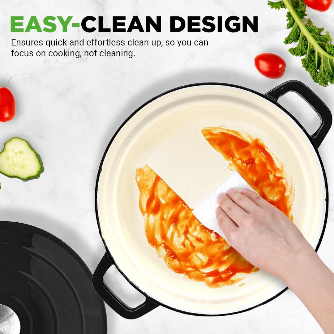 Horno Holandés Eléctrico NutriChef 6L 1500W con Tapa Inoxidable