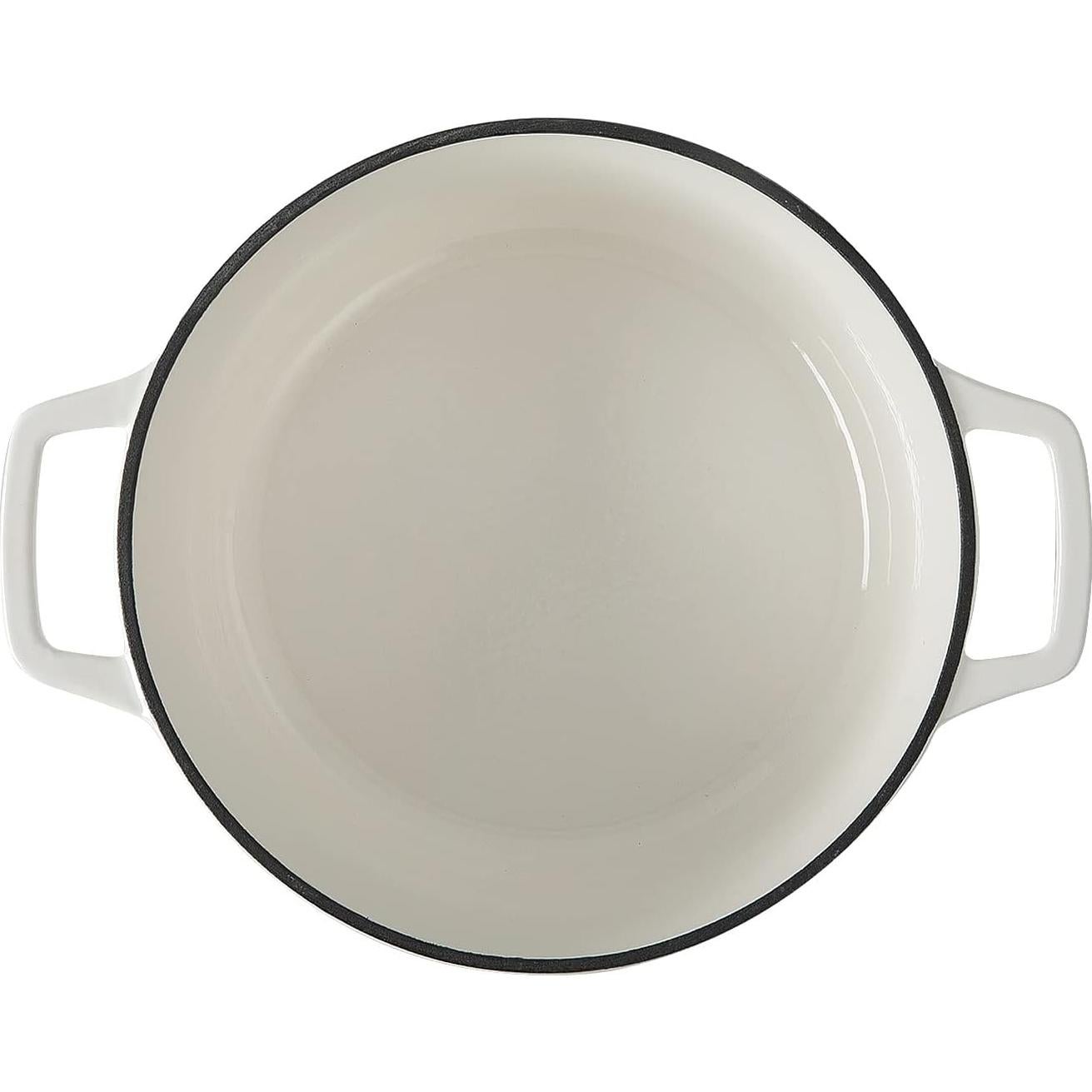 Olla Holandesa de Hierro Fundido Esmaltada EDGING 7.5L Blanca