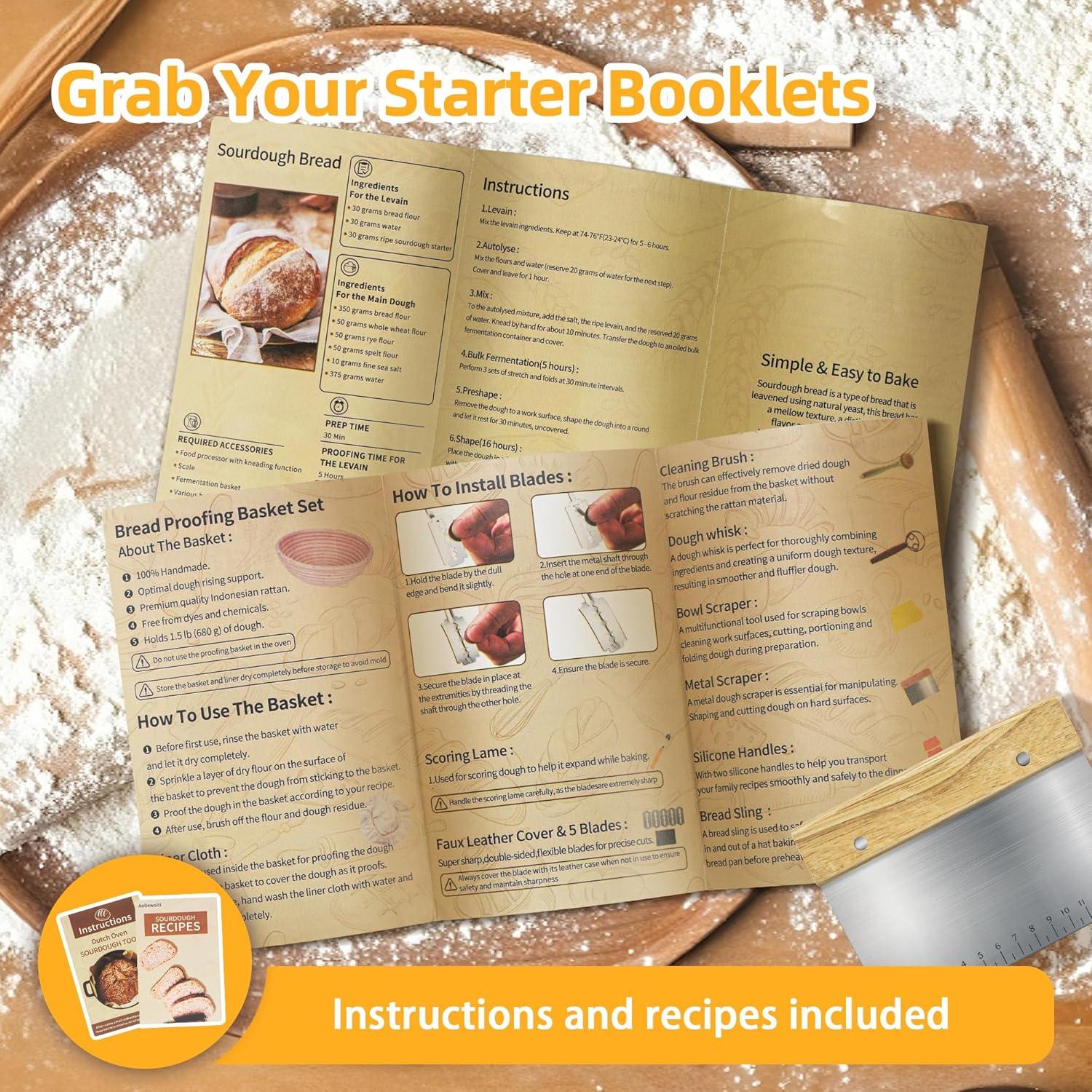 Olla de hierro fundido Aollewoiti 5 Qt con tapa y kit de pan