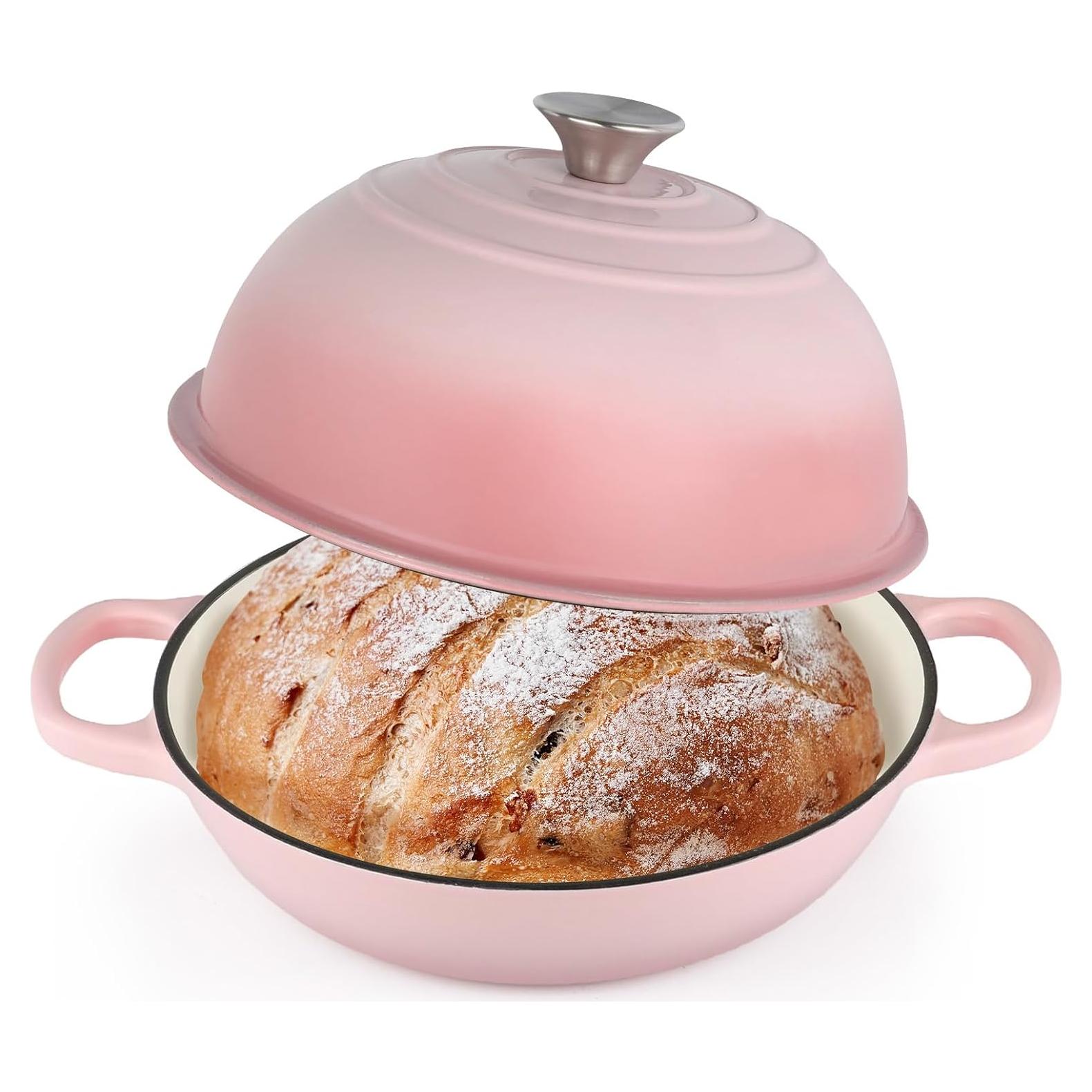 Horno de Pan CookNexa Rosa 6QT Hierro Fundido Enameled