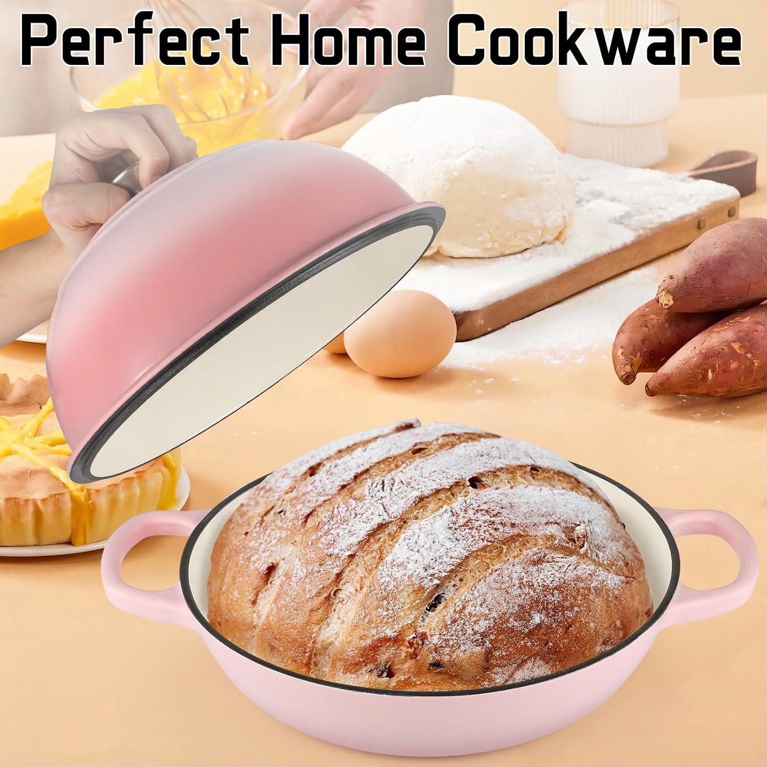 Horno de Pan CookNexa Rosa 6QT Hierro Fundido Enameled