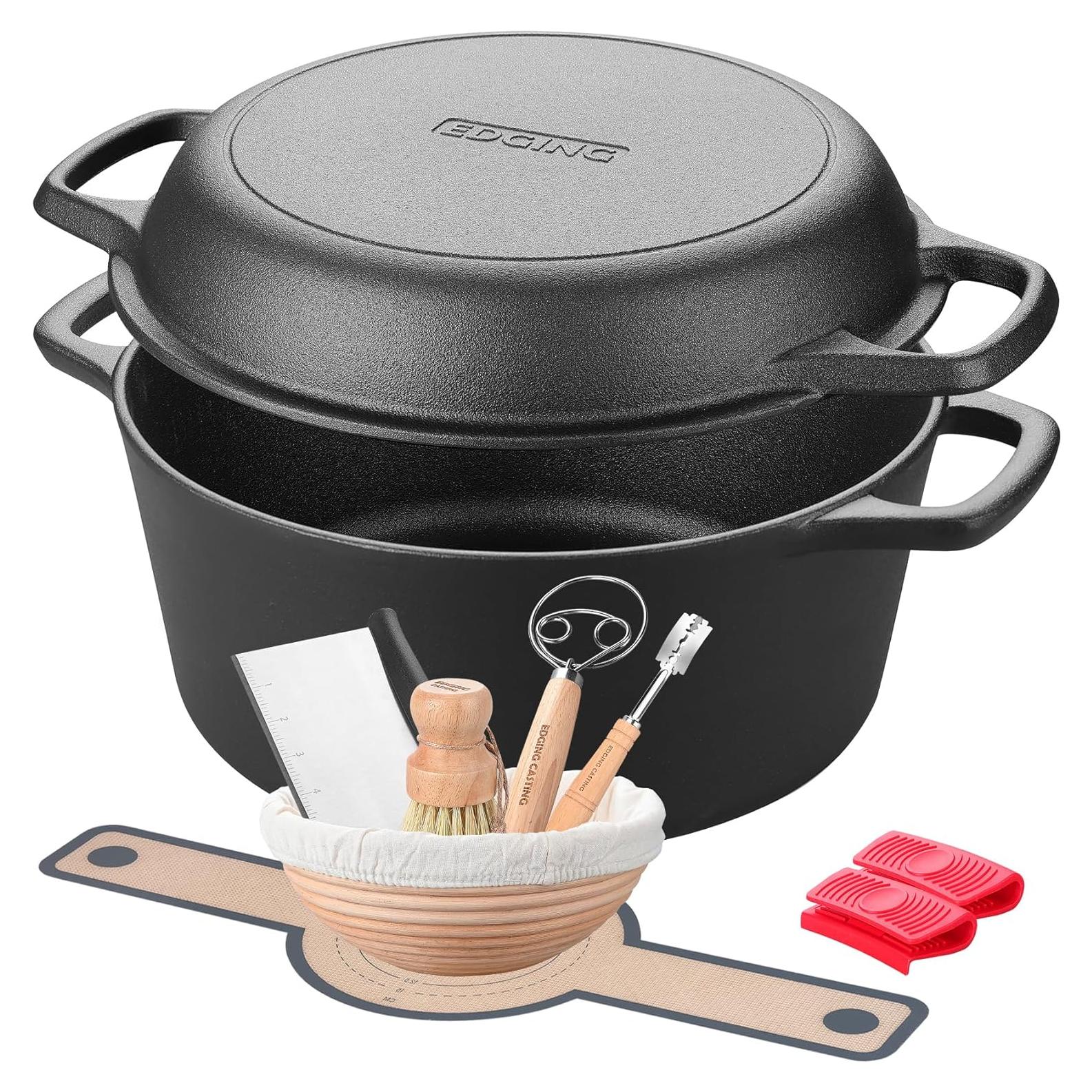 Olla de hierro fundido 2 en 1 EDGING CASTING 5 QT con tapa