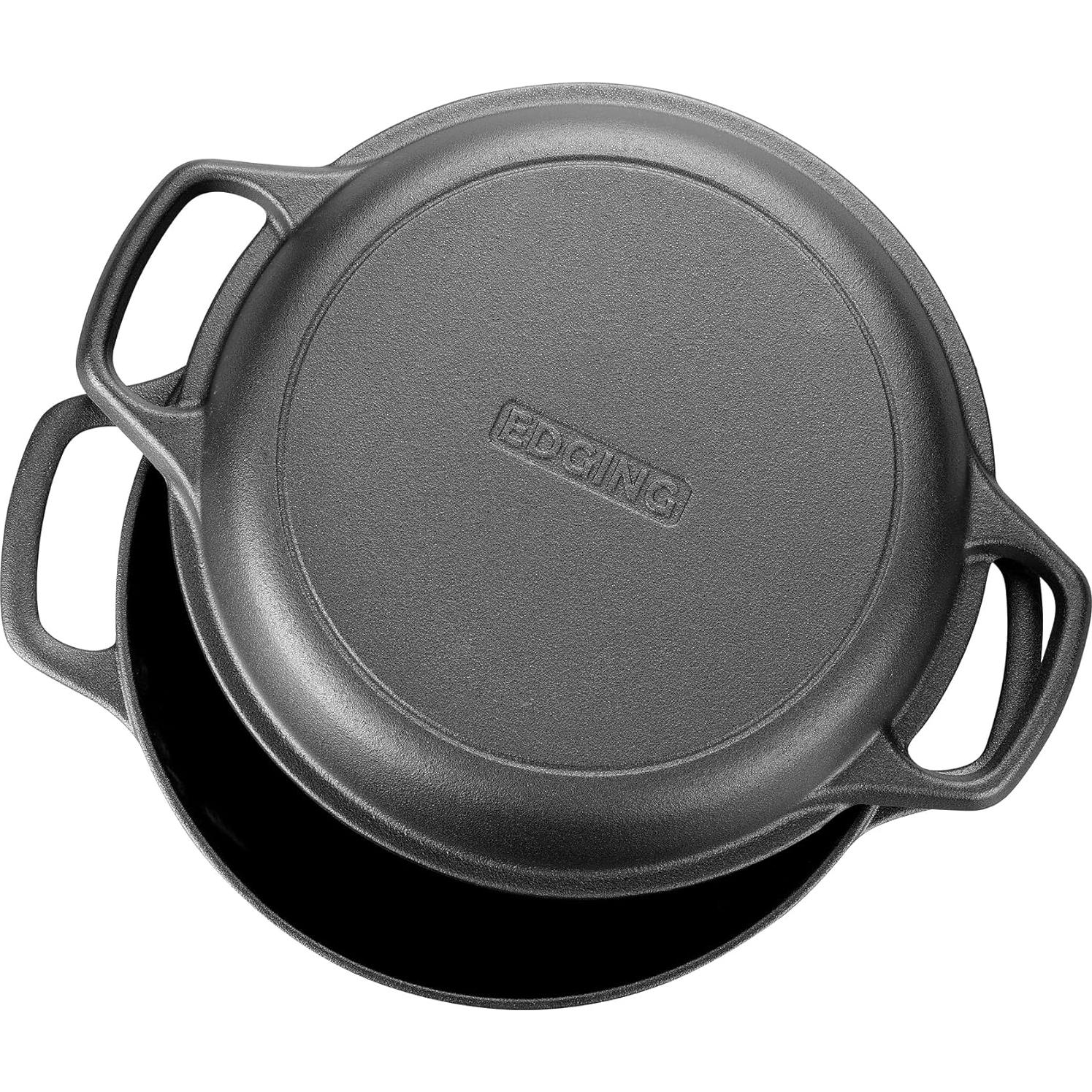 Olla de hierro fundido 2 en 1 EDGING CASTING 5 QT con tapa