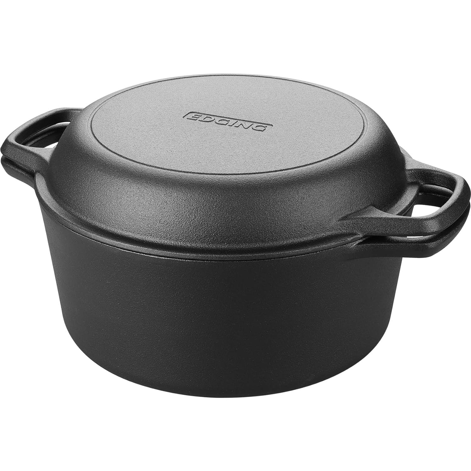 Olla de hierro fundido 2 en 1 EDGING CASTING 5 QT con tapa