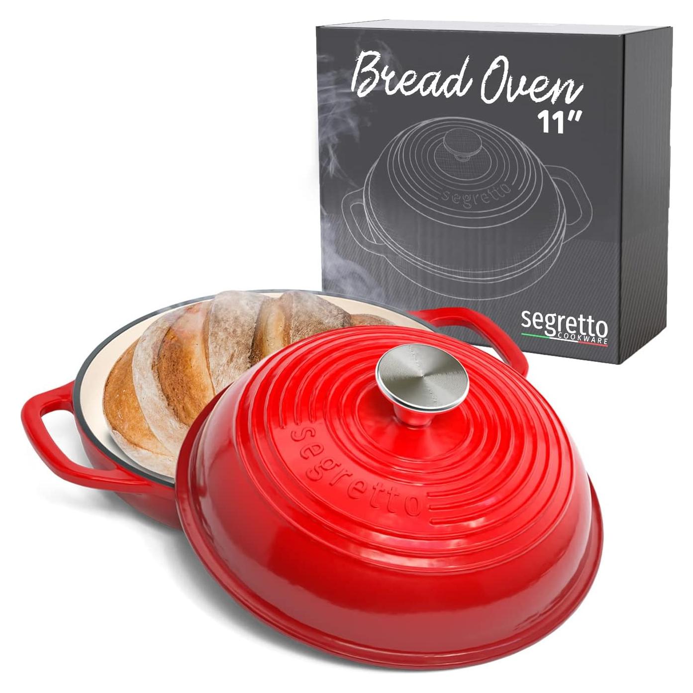 Sartén de Pan de Hierro Fundido Enameled Segretto 6L Rojo