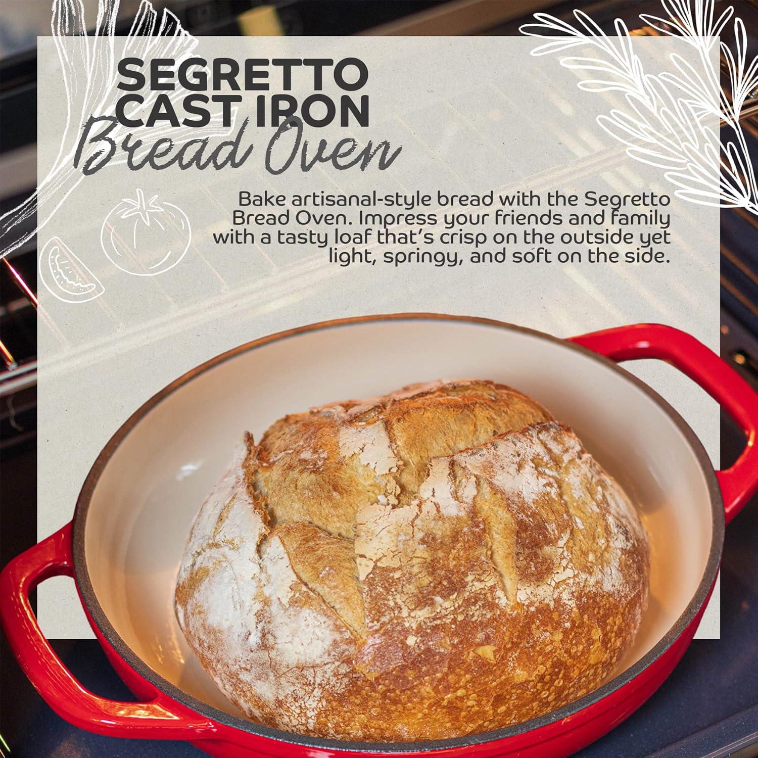 Sartén de Pan de Hierro Fundido Enameled Segretto 6L Rojo