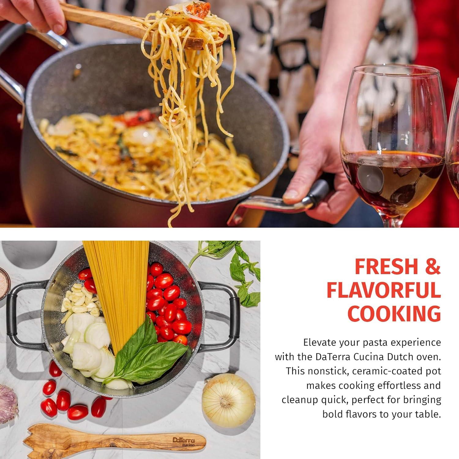 Olla Holandesa DaTerra Cucina 5 Qt Cerámica Antiadherente Negra