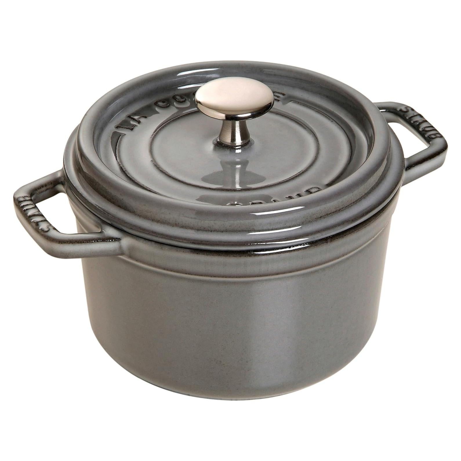 Asador Redondo STAUB 0.8L Hierro Fundido Esmaltado Gris