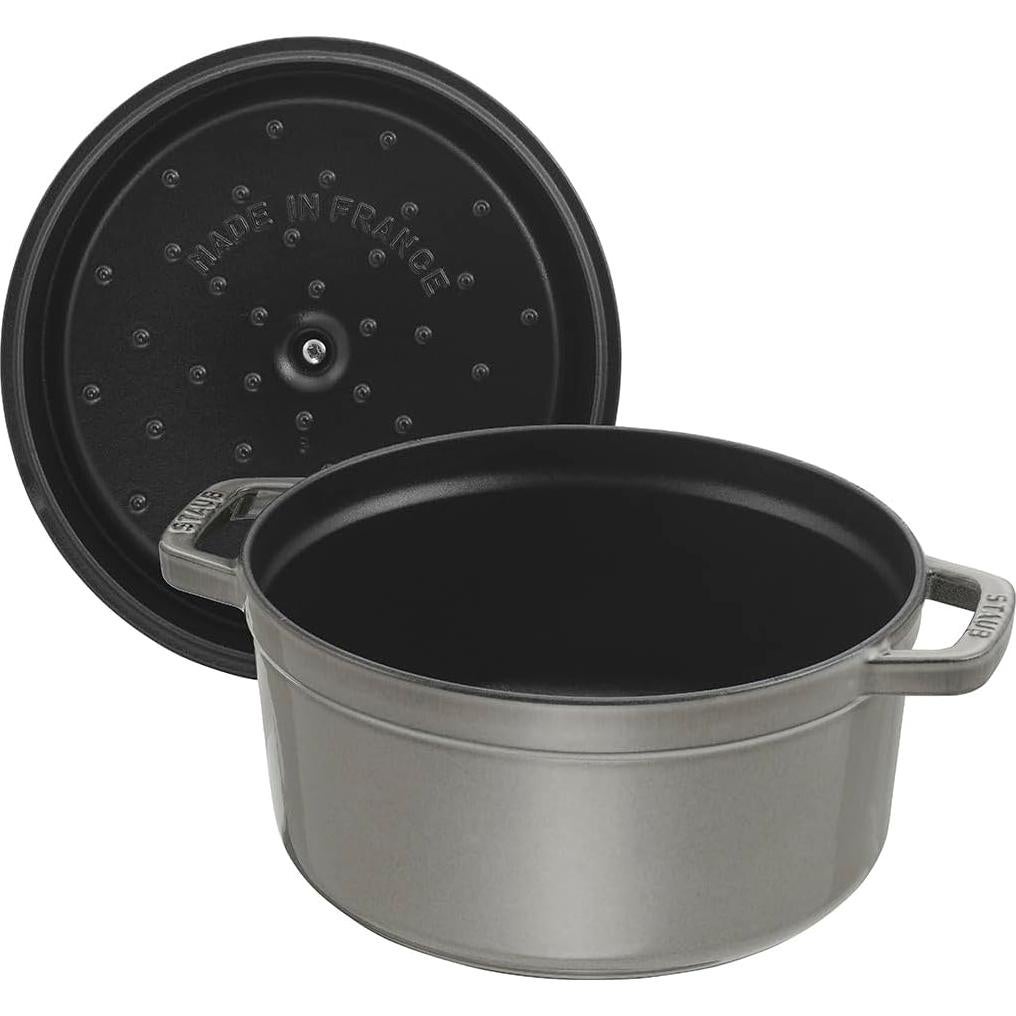 Asador Redondo STAUB 0.8L Hierro Fundido Esmaltado Gris
