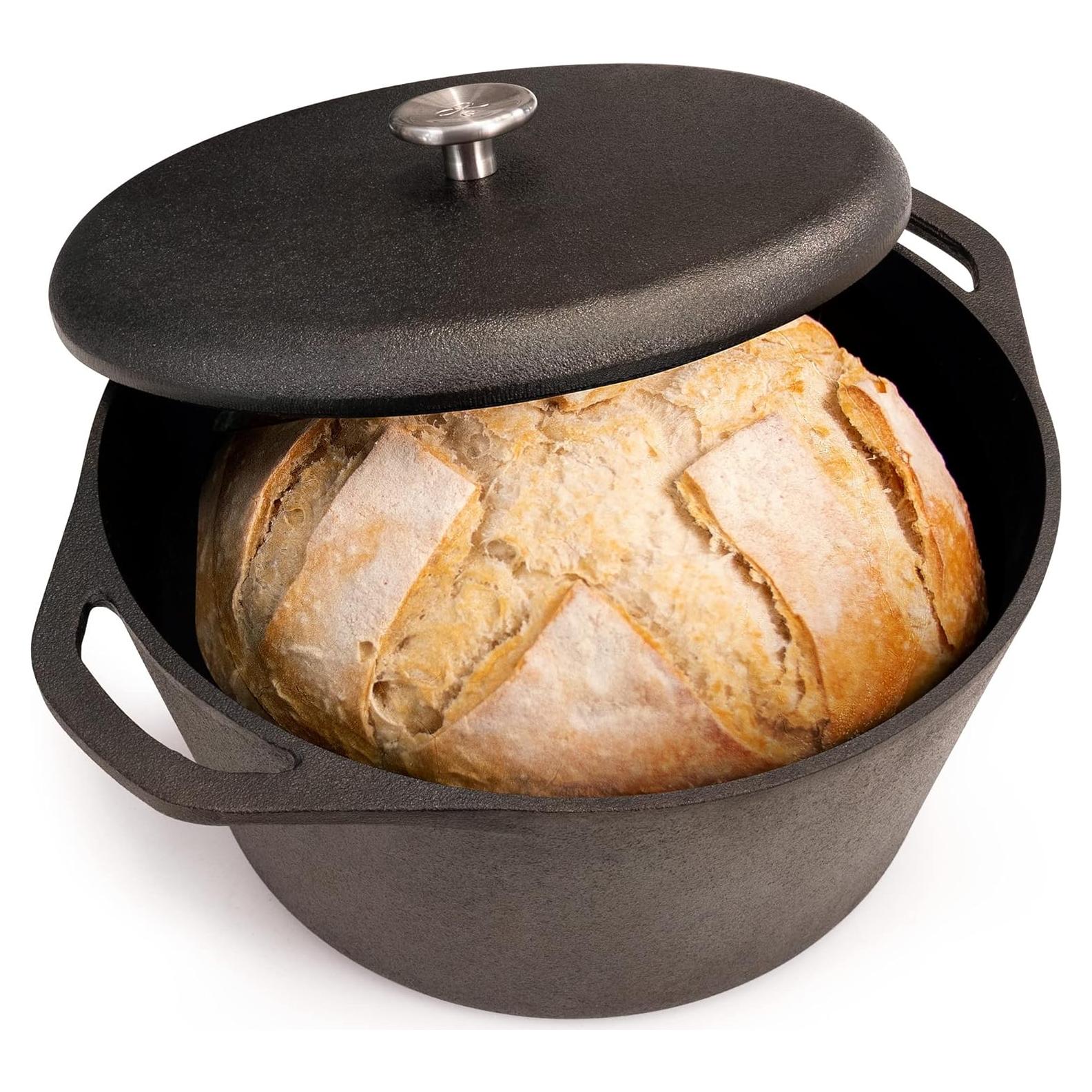 Olla de Hierro Fundido Greater Goods 10" con Tapa 5 Cuartos