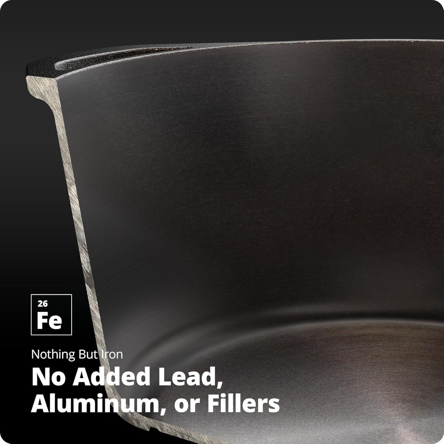 Olla de Hierro Fundido Greater Goods 10" con Tapa 5 Cuartos