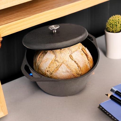 Olla de Hierro Fundido Greater Goods 10" con Tapa 5 Cuartos