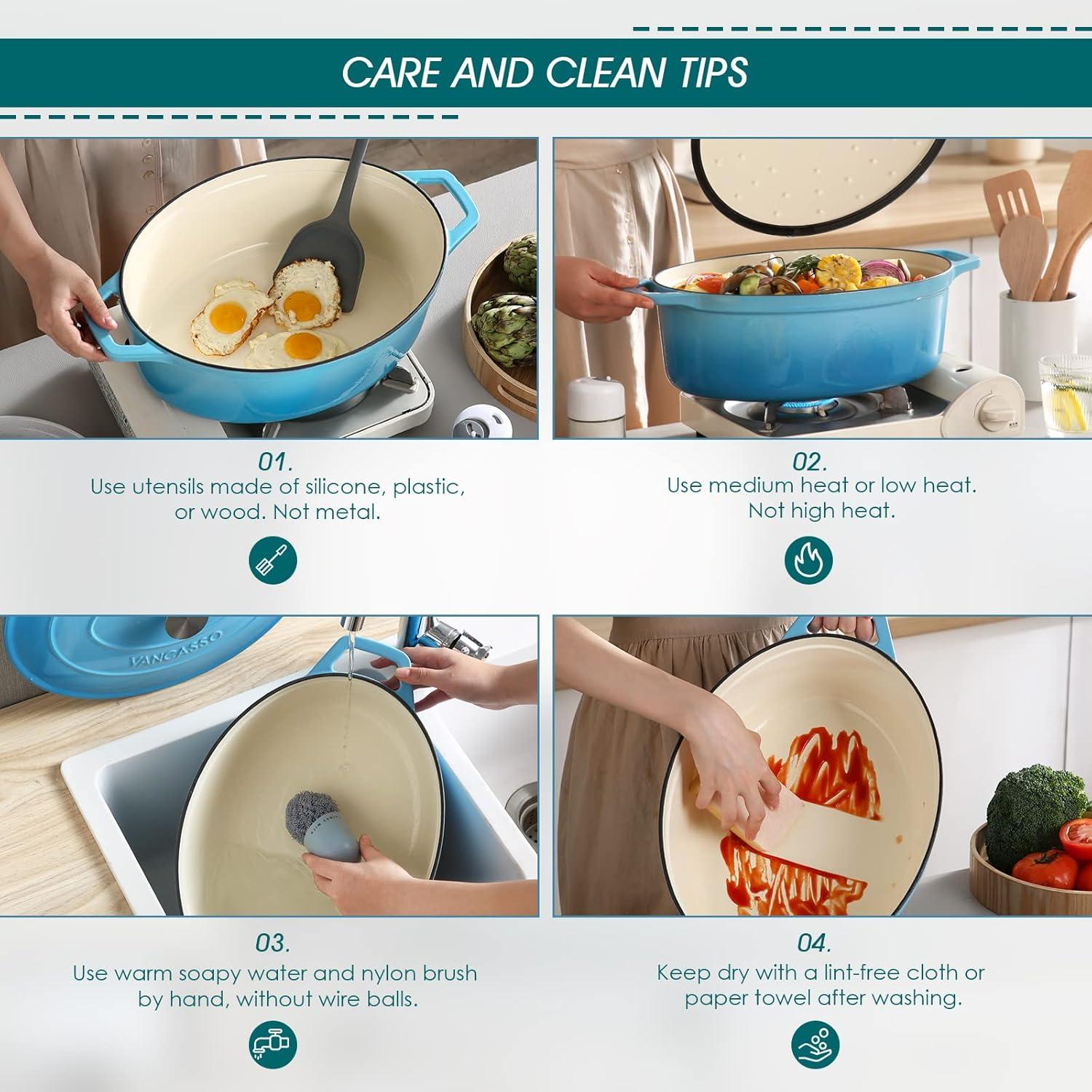 Olla de Hierro Fundido Enameled vancasso 9.3L Ovalada Azul