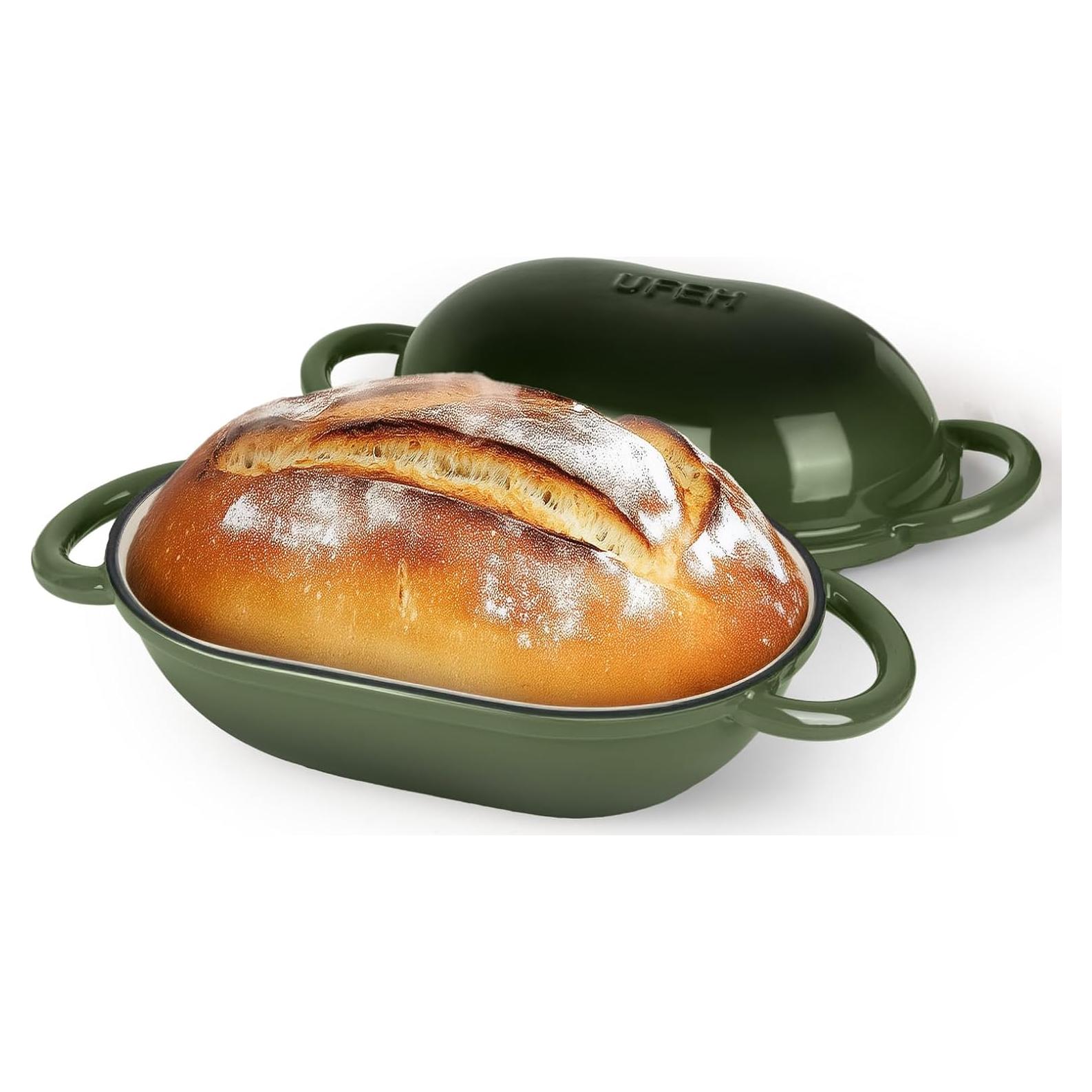 Horno Holandés UFEH 2 QT Hierro Fundido Esmaltado Verde