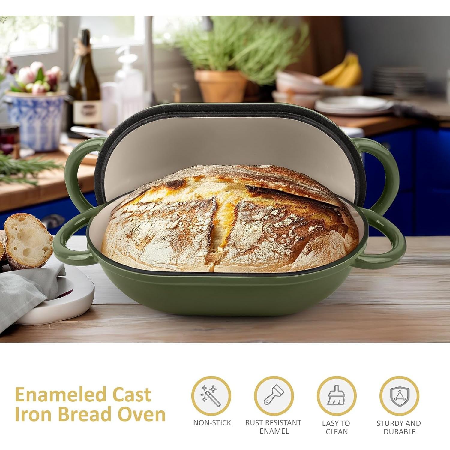 Horno Holandés UFEH 2 QT Hierro Fundido Esmaltado Verde