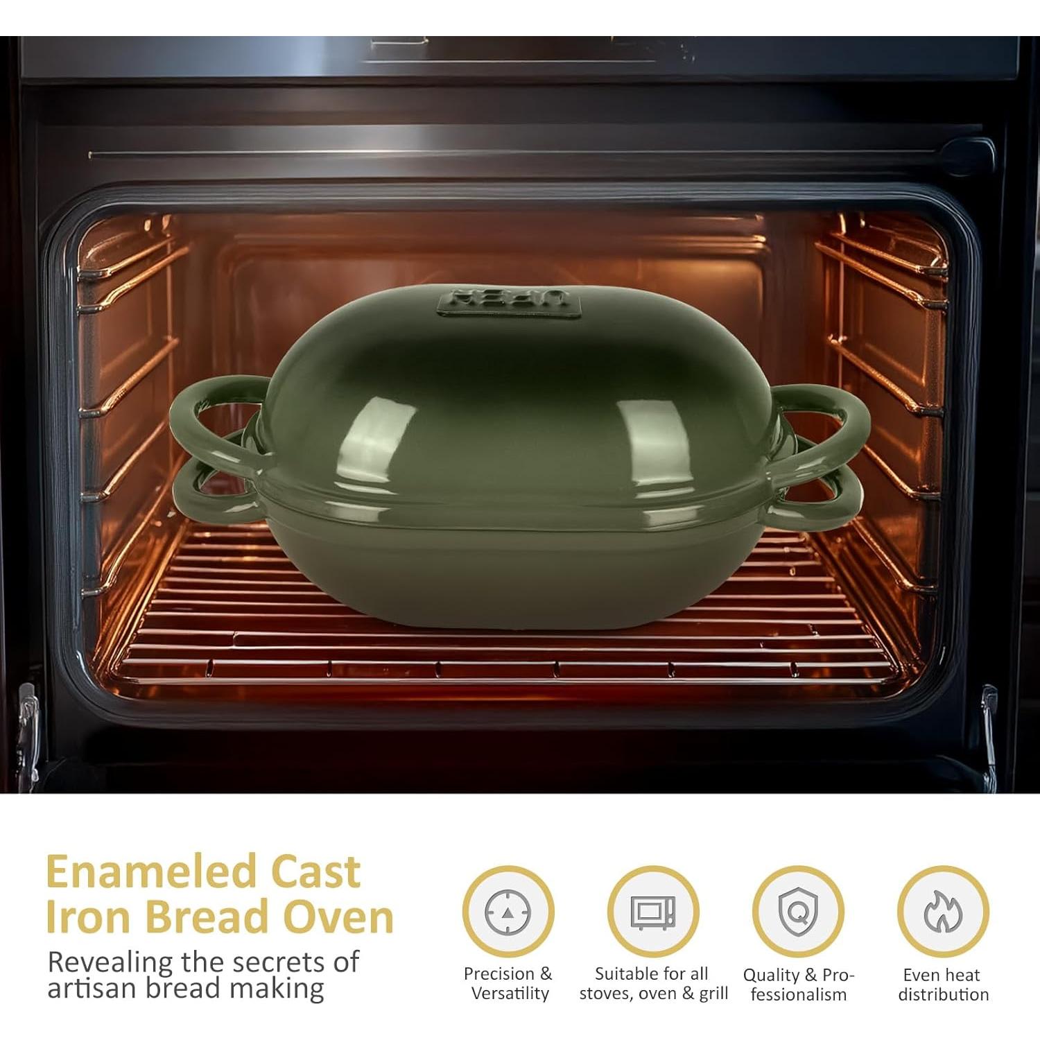 Horno Holandés UFEH 2 QT Hierro Fundido Esmaltado Verde