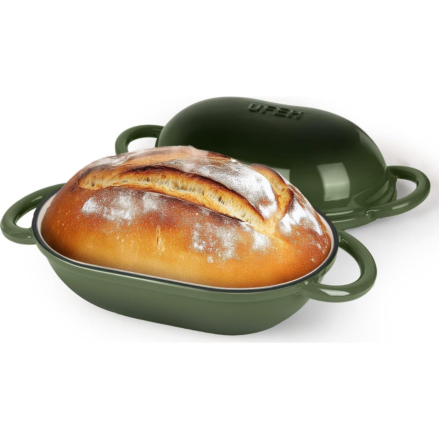 Horno Holandés UFEH 2 QT Hierro Fundido Esmaltado Verde