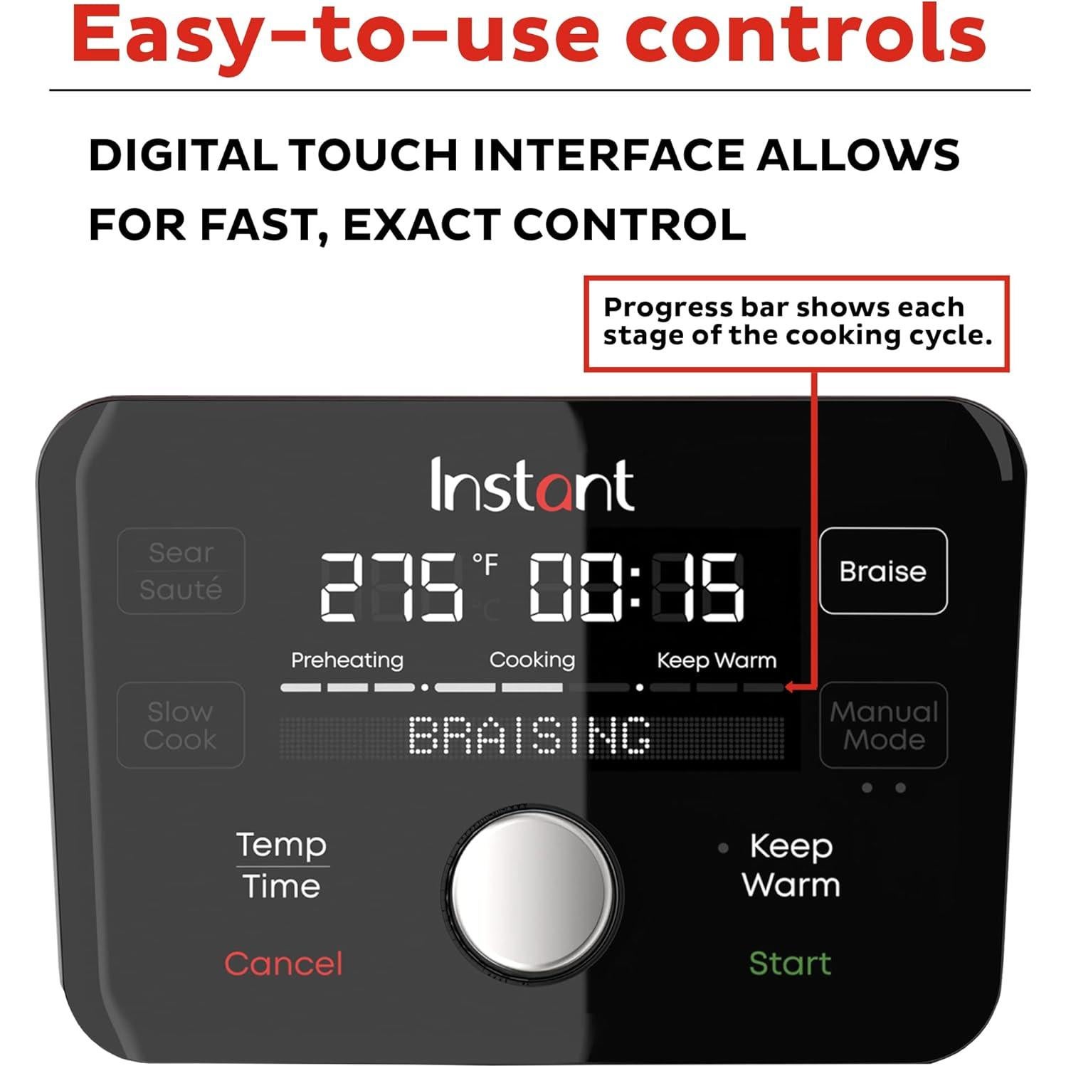 Olla Holandesa Eléctrica Instant Pot 6L 1500W Hierro Fundido Rojo