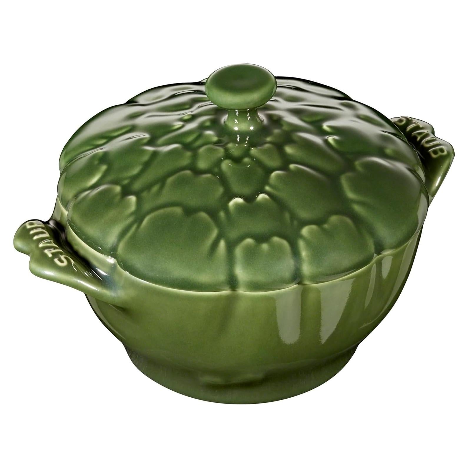 Cazuela de Cerámica STAUB 16 oz Albahaca Ovalada con Tapa