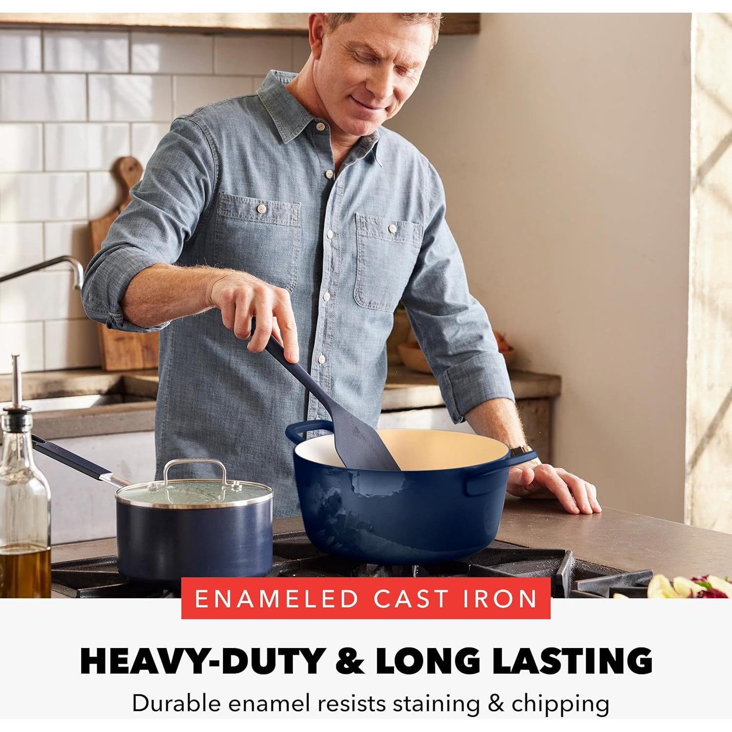 Horno Holandés GreenPan Bobby Flay 5.5QT Cobalto Enameled